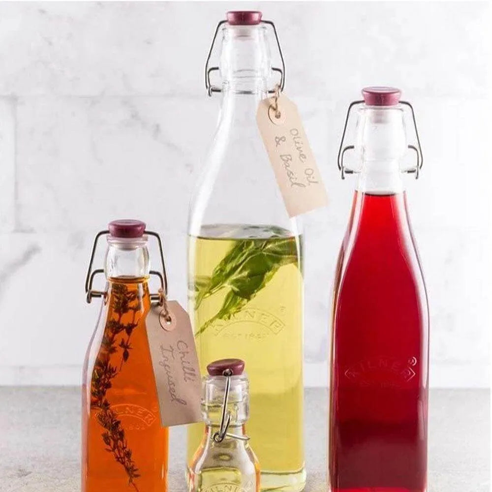 Botella Tapa Roja con Cierre Clip 1 Litro