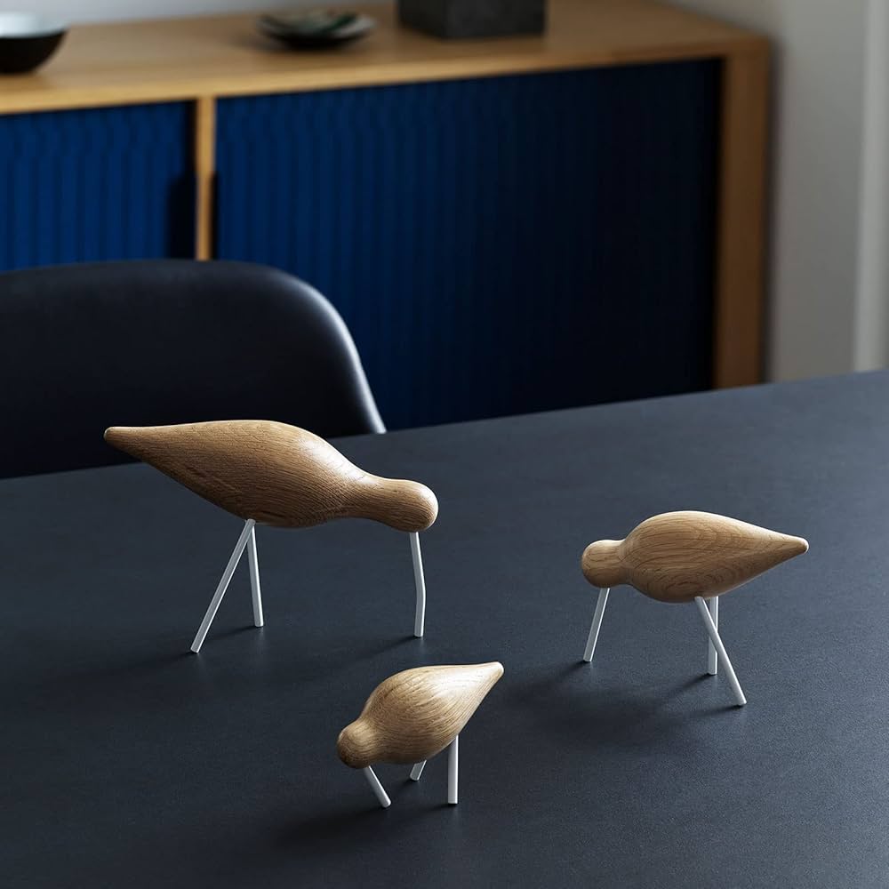 Figura Shorebird Pequeño Madera y Blanco