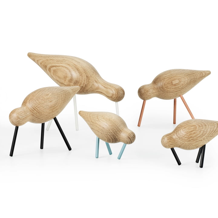 Figura Shorebird Pequeño Madera y Sea Blue