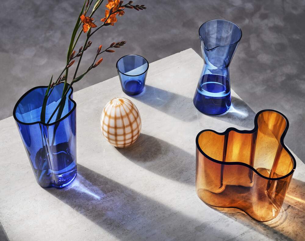 Florero Alvar Aalto Azul Marino 22 cm Diámetro