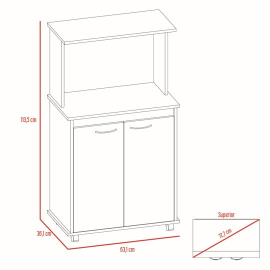 Mueble de Cocina Kitchen, Blanco y Rovere