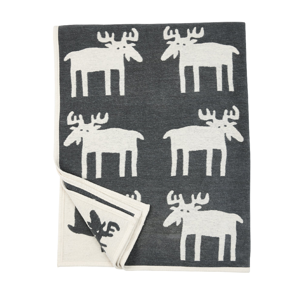 Manta Moose Chenille Gris Oscuro