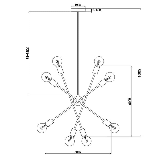 Lámpara Colgante Chandellier Dorada Tisara 8