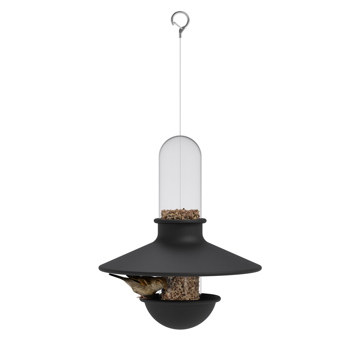Alimentador Para Aves Negro de Lujo