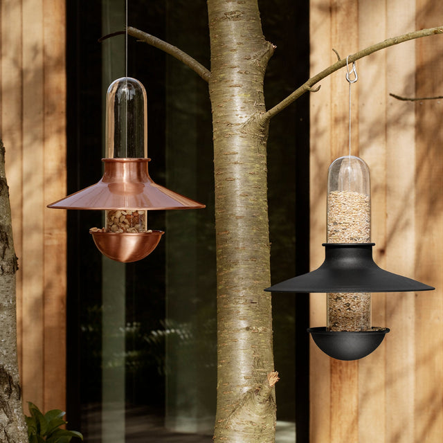 Alimentador Para Aves Negro de Lujo