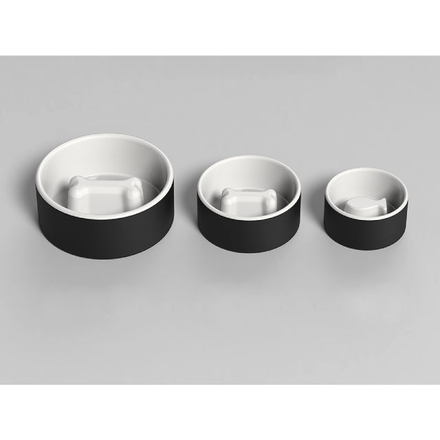 Plato Negro Mediano Para Comida de Mascotas