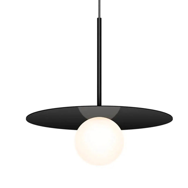 Lámpara Colgante de Vidrio y Aluminio Negro Mirage