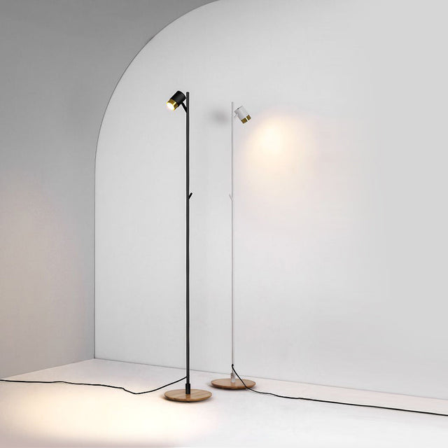 Lámpara de Pie Metálica Blanca con Detalles Dorados Symphony