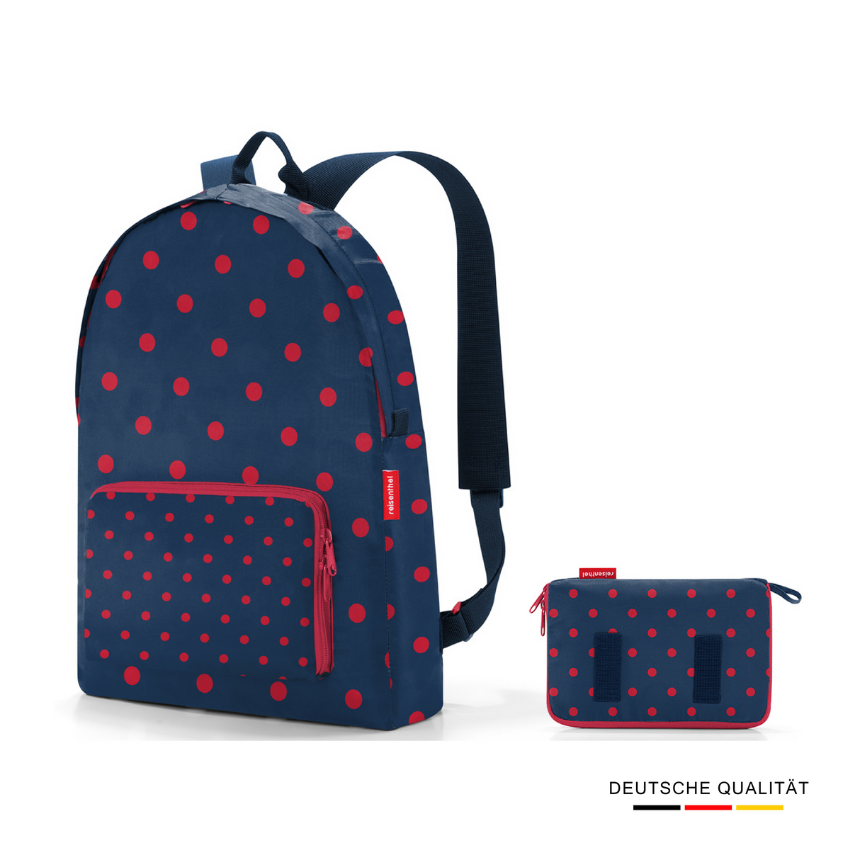 Mochila plegable - mixed dots red