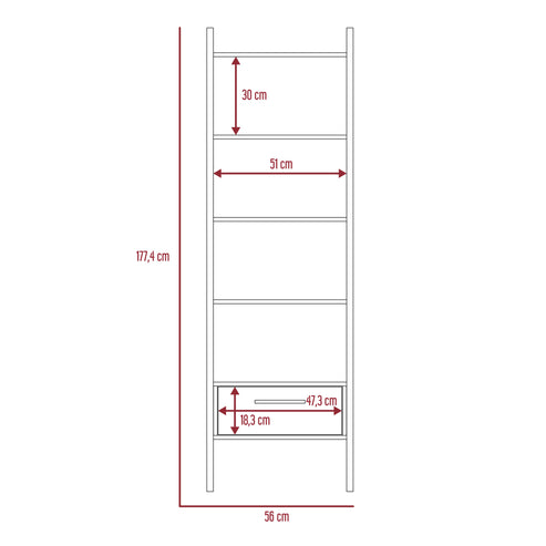 Biblioteca Escalera Magnum Duna con Cajón Deslizable