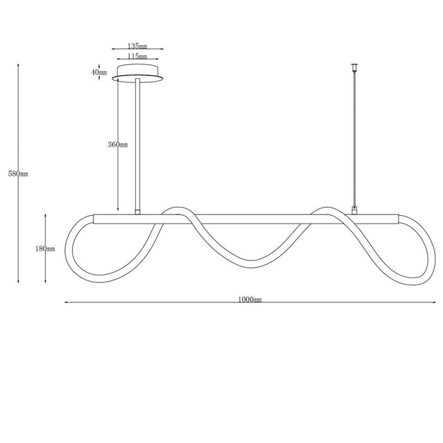 Lámpara Colgante de Aluminio Negro Chiba