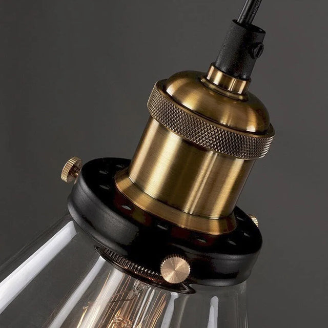 Lámpara Colgante de Vidrio con Detalles en Metal Brooklyn Conic