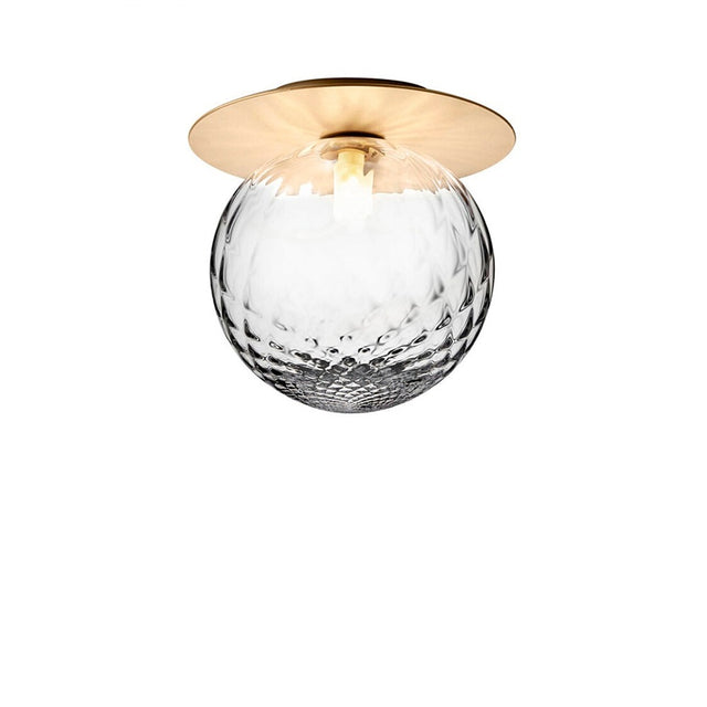 Apliqué de Metal Dorado y Vidrio Transparente Loft Cristal