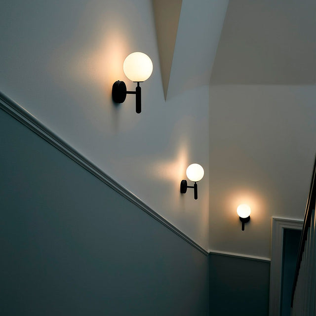 Apliqué de Metal Negro y Vidrio Ópal Loft Line