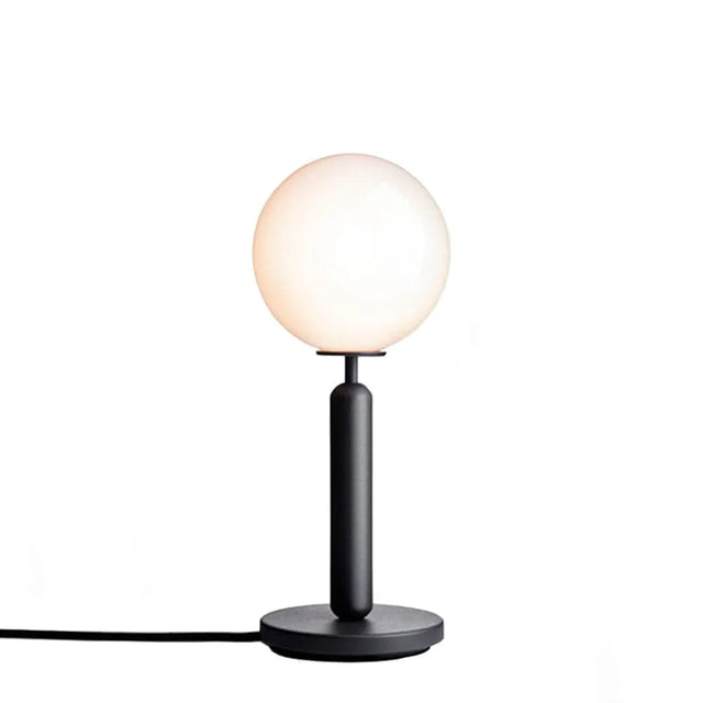 Lámpara de Mesa en Metal negro y Vidrio Ópal Loft