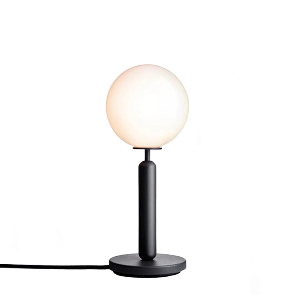 Lámpara de Mesa en Metal negro y Vidrio Ópal Loft