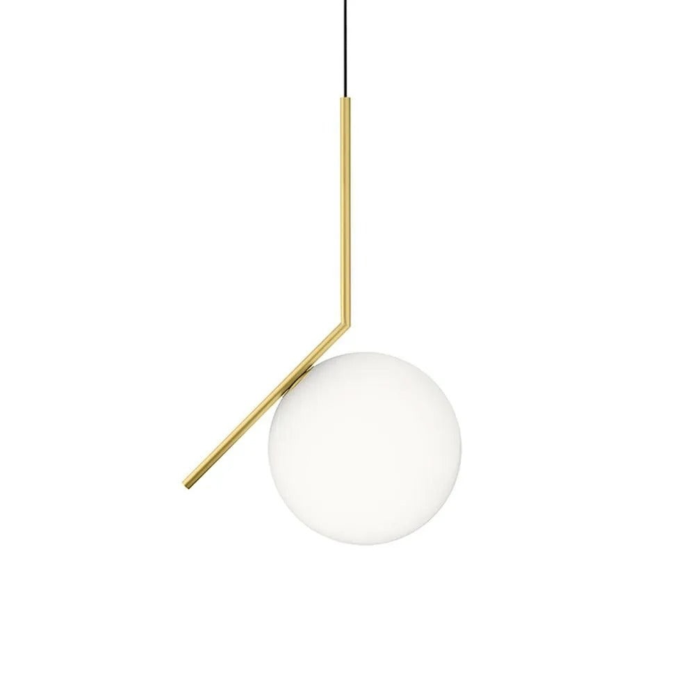 Lámpara Colgante de Aluminio Dorado y Vidrio Equilibre