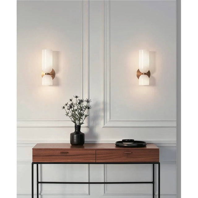 Apliqué de Vidrio Ópal con Detalles Metálicos Dorados Candle Ligh