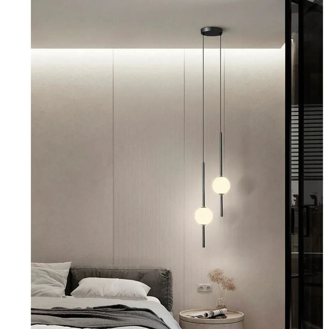 Lámpara Colgante Negro End Light 2 Esferas