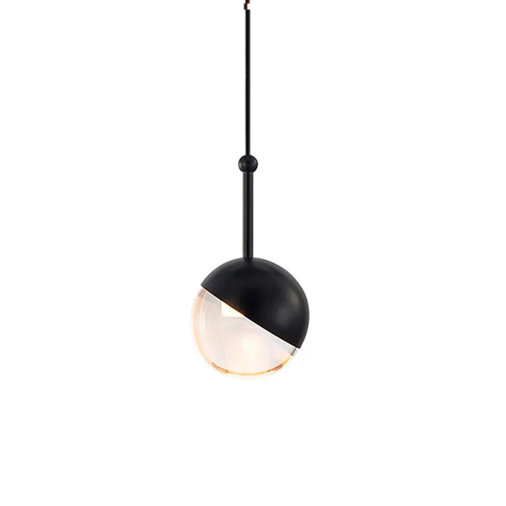 Lámpara Colgante de Aluminio Negro y Vidrio Mini