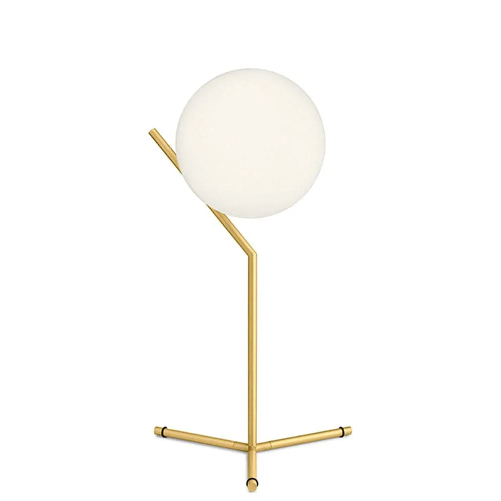 Lámpara de Mesa de Metal Dorado y Vidrio ópal Equilibre Alta