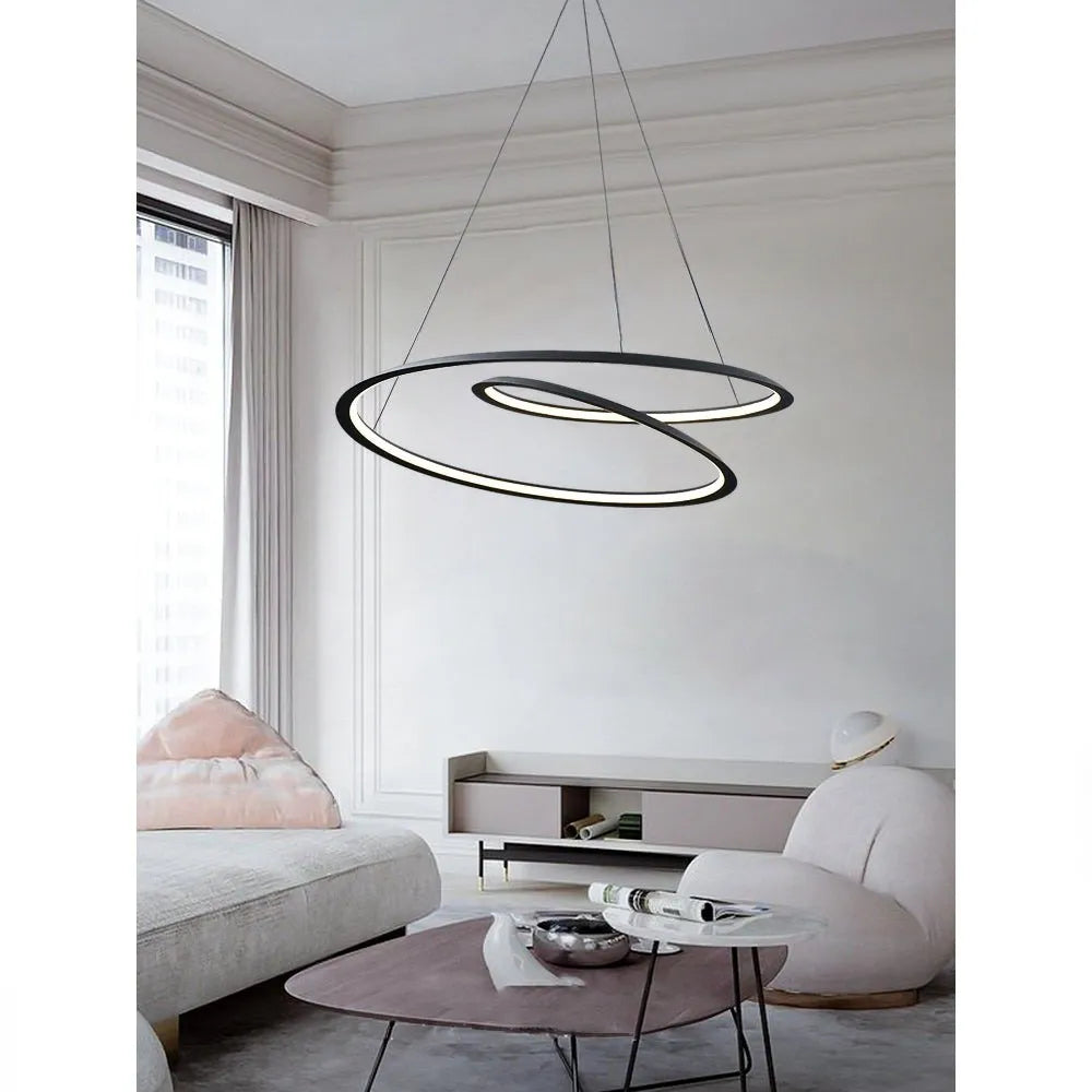 Lámpara Colgante Led Negra Spiral