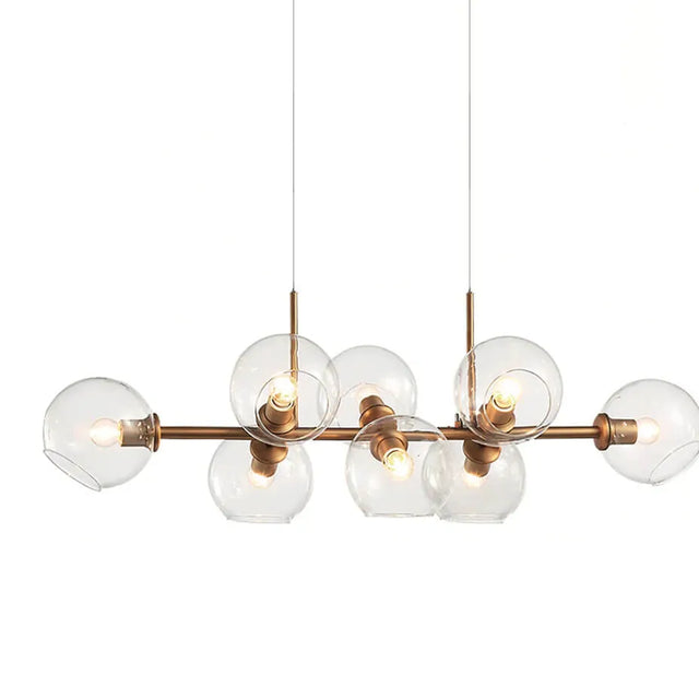 Lámpara Colgante Chandellier de Vidrio y Metal Dorado Privé