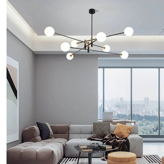 Lámpara Colgante de Aluminio Satélite 8 Esferas