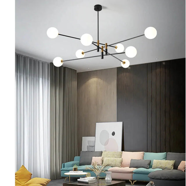 Lámpara Colgante de Aluminio Satélite 8 Esferas