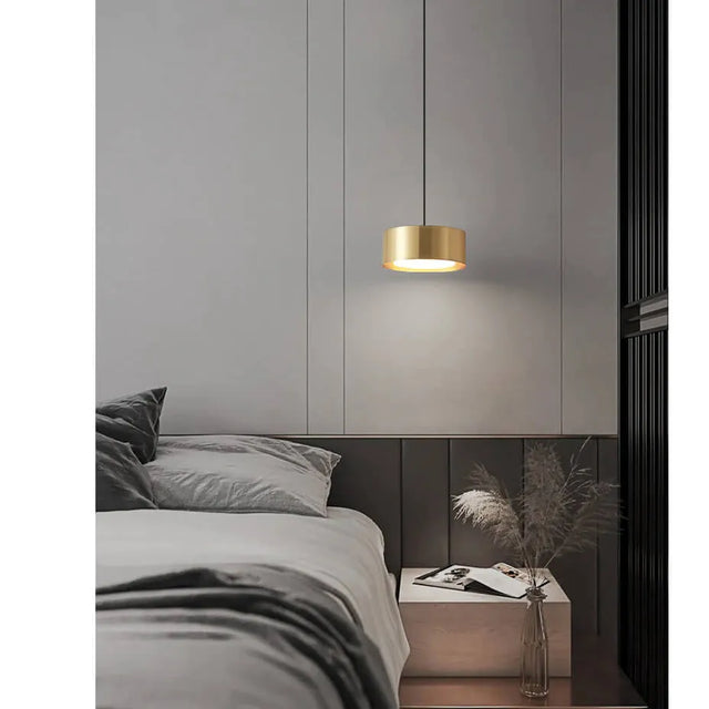 Lámpara Colgante Led de Aluminio Dorado Tablet Suspensión