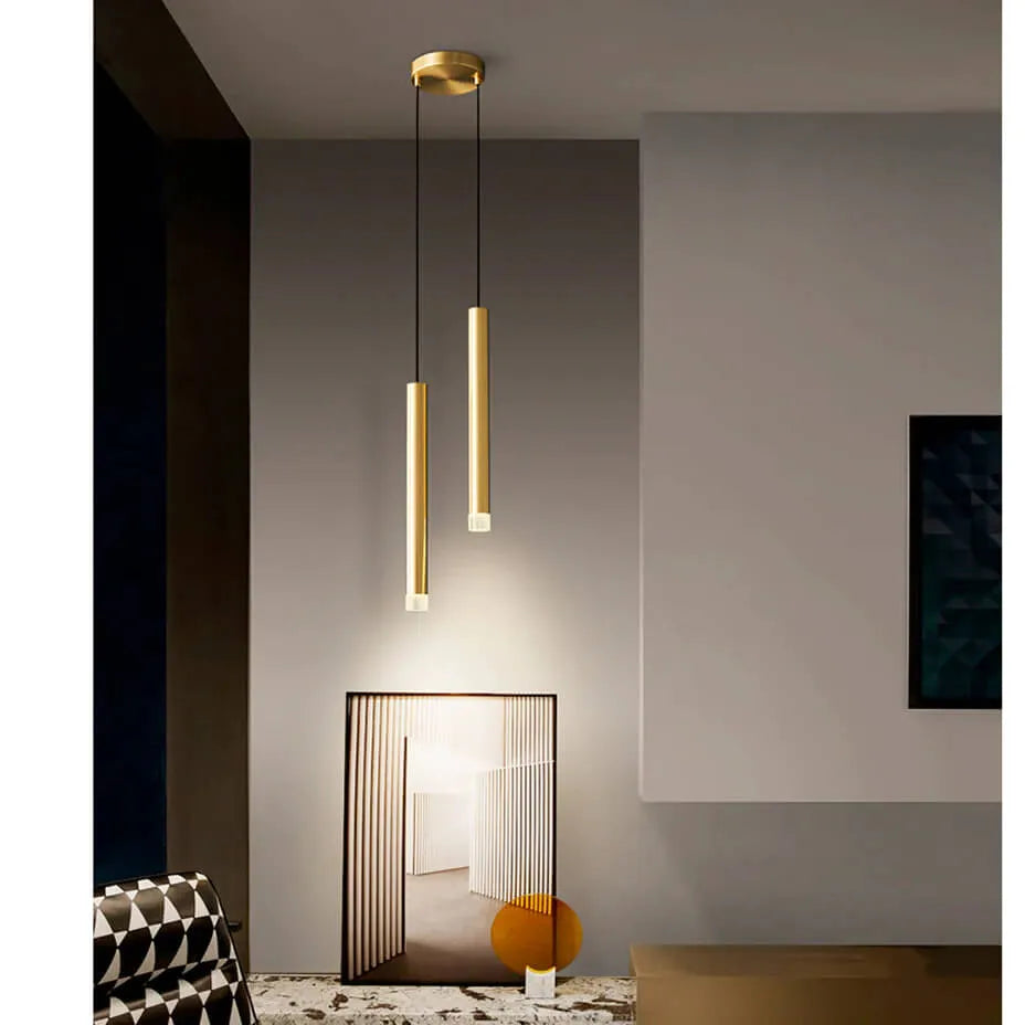 Lámpara Colgante Dorado Beam Light 2 Barras
