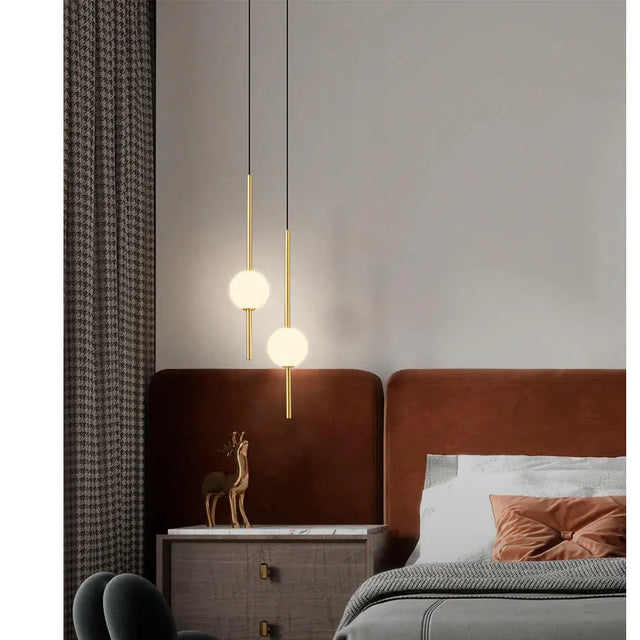 Lámpara Colgante Dorado End Light 2 Esferas