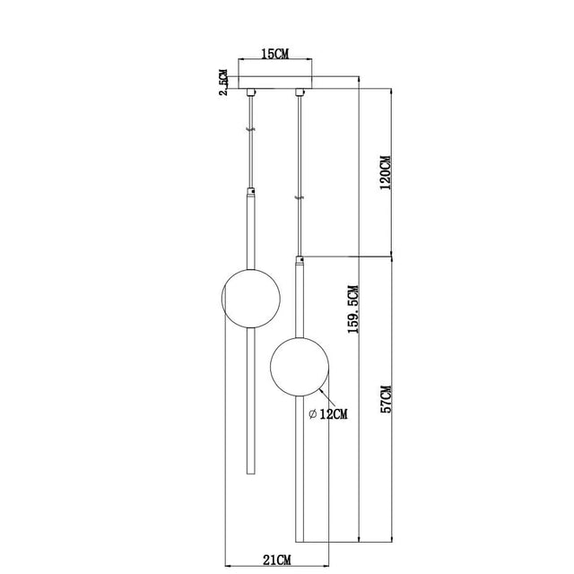 Lámpara Colgante Negro End Light 2 Esferas