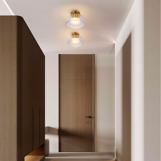 Apliqué de Aluminio Dorado y Vidrio Transparente Dijon