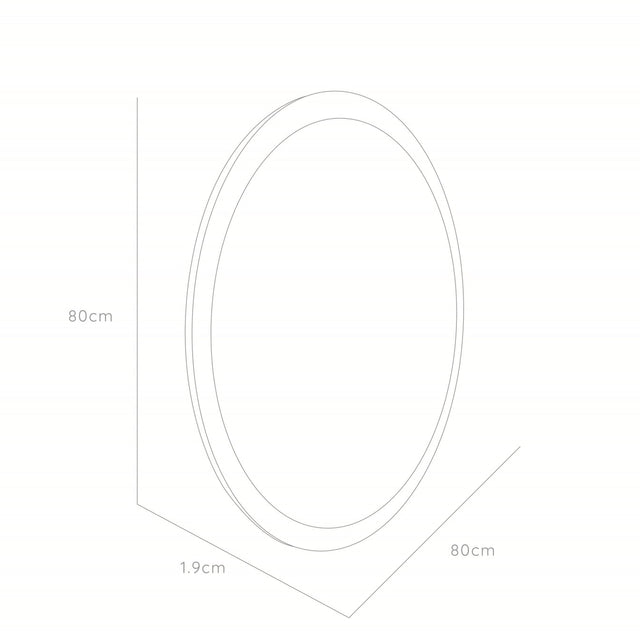 Espejo Circular Ary 80 Con Marco De Madera