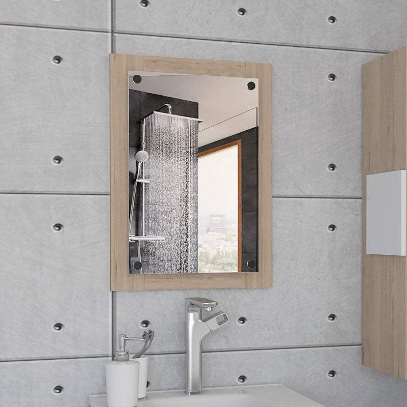 Espejo De Baño Vanguard Rovere y Blanco