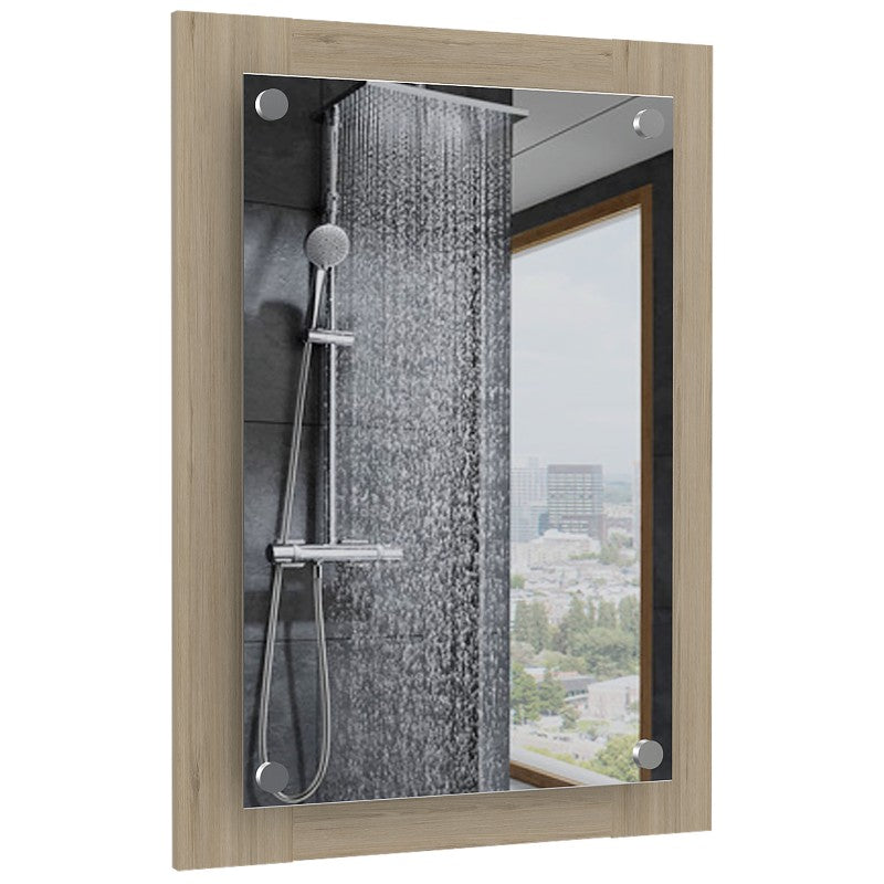 Espejo De Baño Vanguard Rovere y Blanco