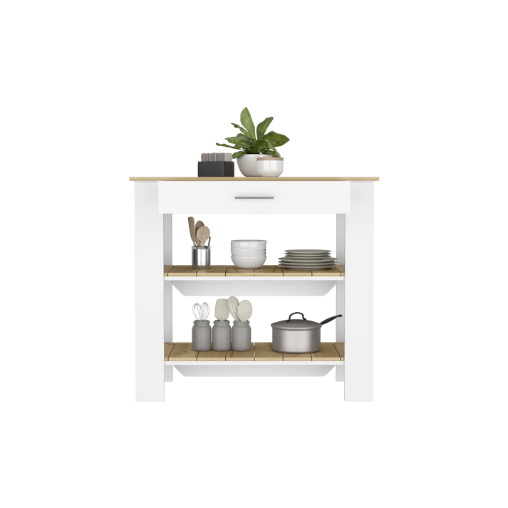 Mesa De Cocina Cala Blanco y Macadamia