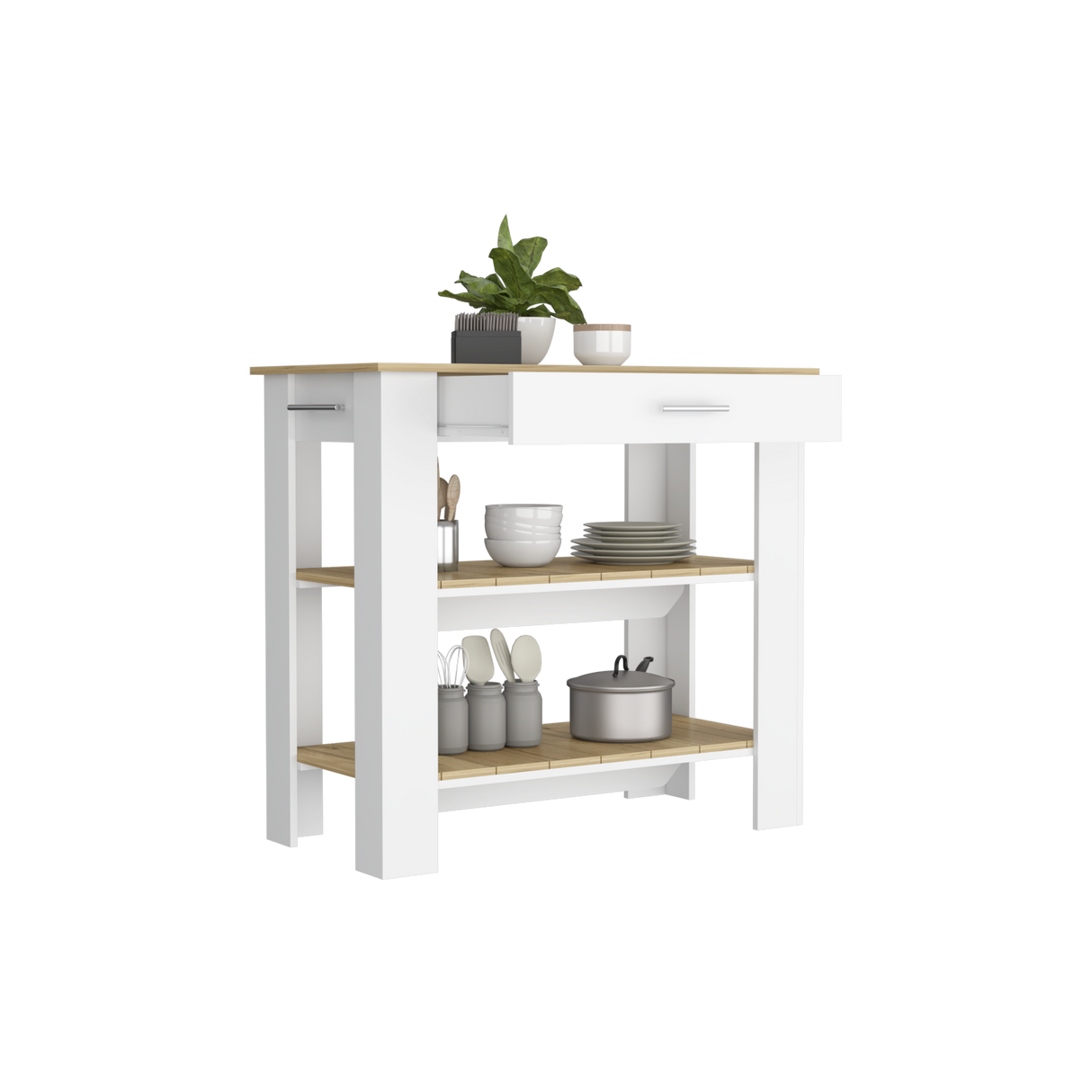 Mesa De Cocina Cala Blanco y Macadamia