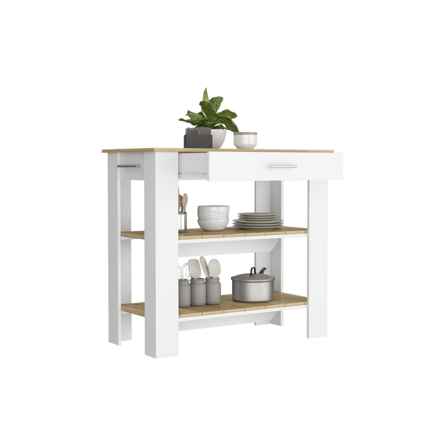 Mesa De Cocina Cala Blanco y Macadamia