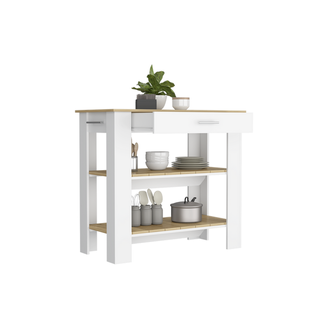Mesa De Cocina Cala Blanco y Macadamia