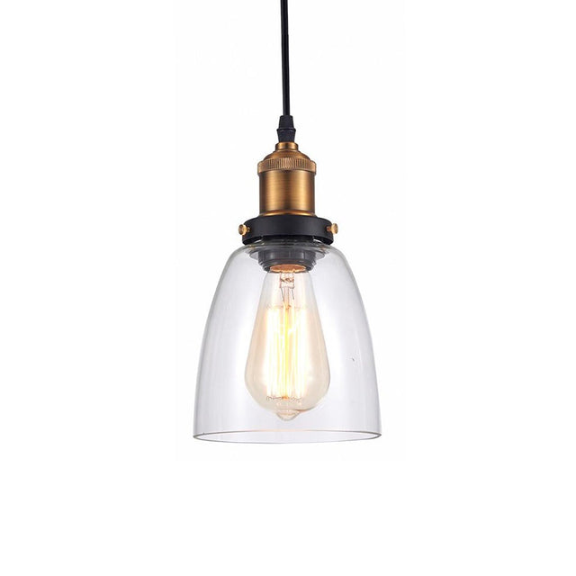 Lámpara Colgante de Vidrio con Detalles en Metal Brooklyn Bell