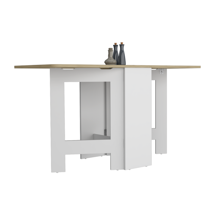 Mesa Abatible Compact Blanco y Macadamia