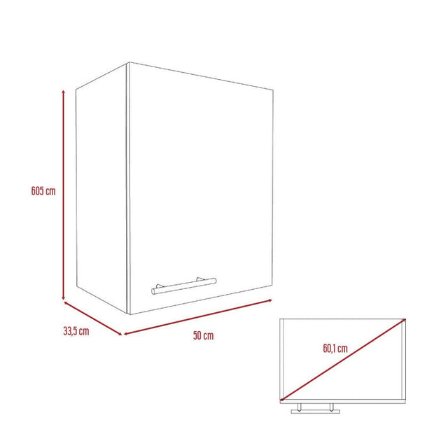 Mueble Aéreo Puerta Derecha Manchester Blanco