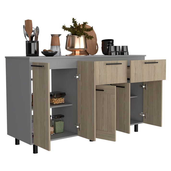 Modulo Inferior Kitchen Hasselt Gris y Rovere