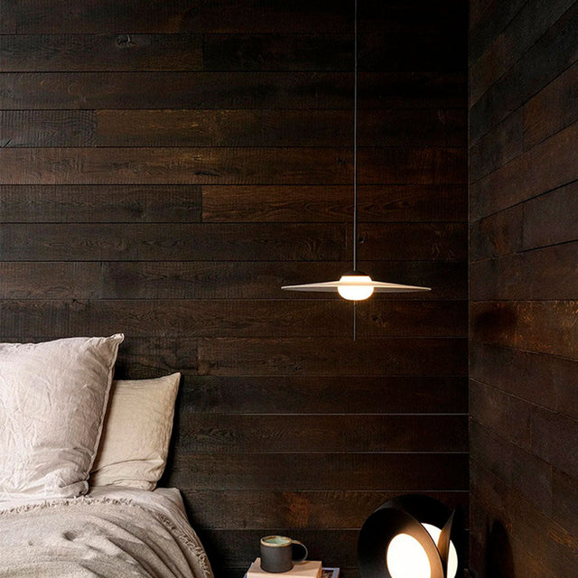 Lámpara colgante de aluminio negro y vidrio Paraná