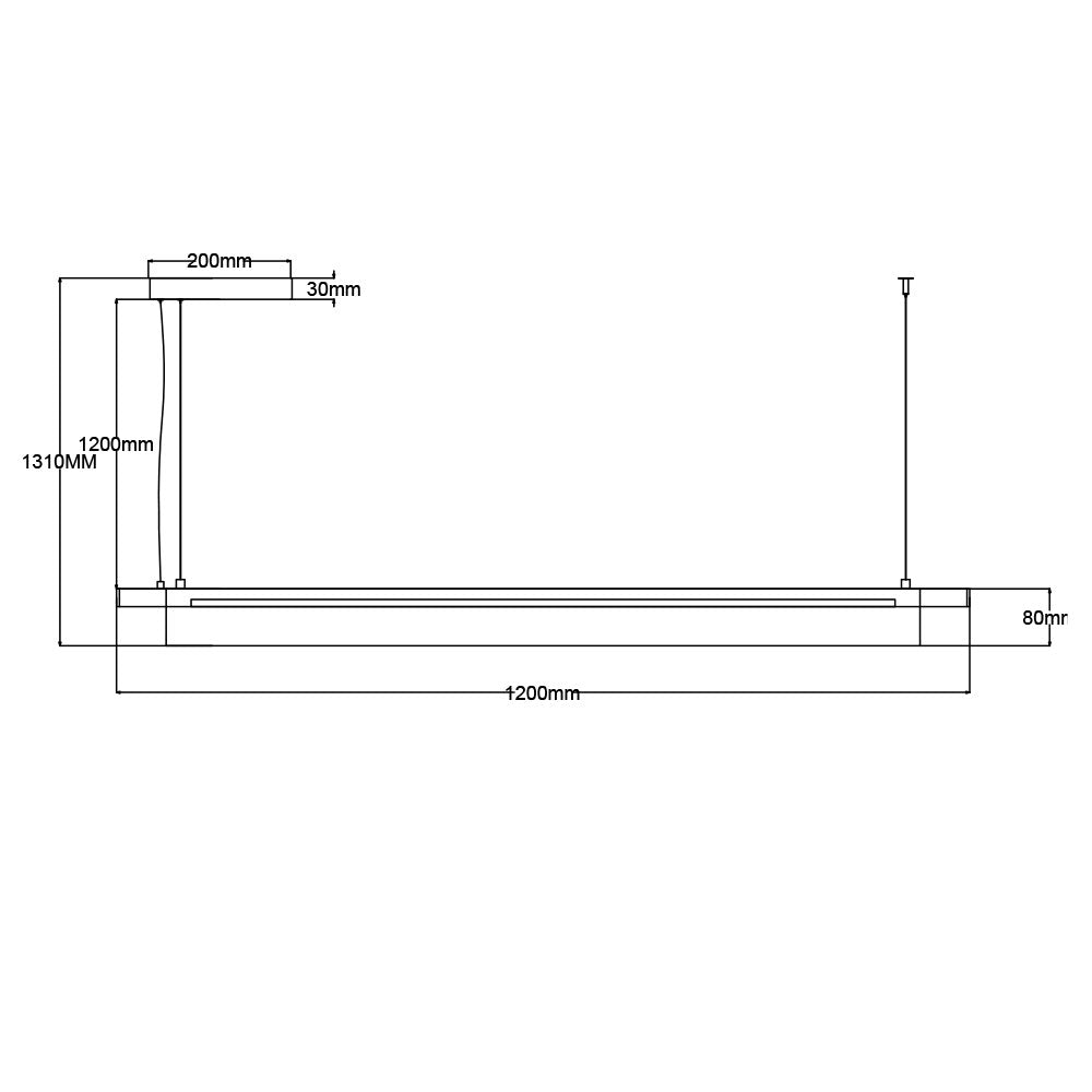 Lámpara de Aluminio Negro y Vidrio Rawson