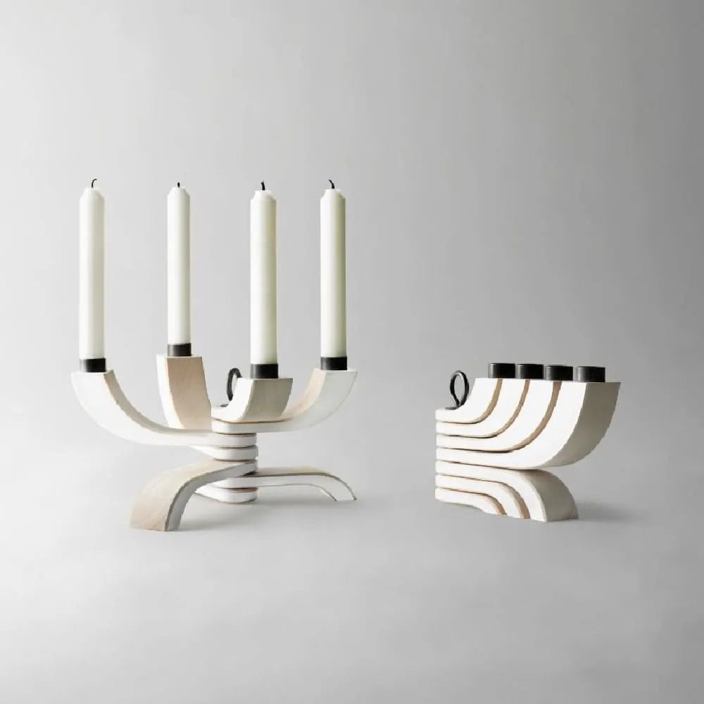 Candelabro Nórdico Blanco con 4 Brazos