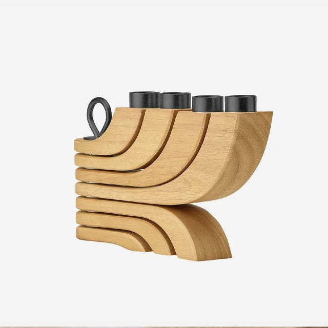 Candelabro Nórdico 4 Brazos Madera