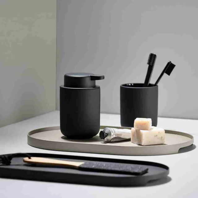 Bandeja Singles Ovalada Negra 16 cm